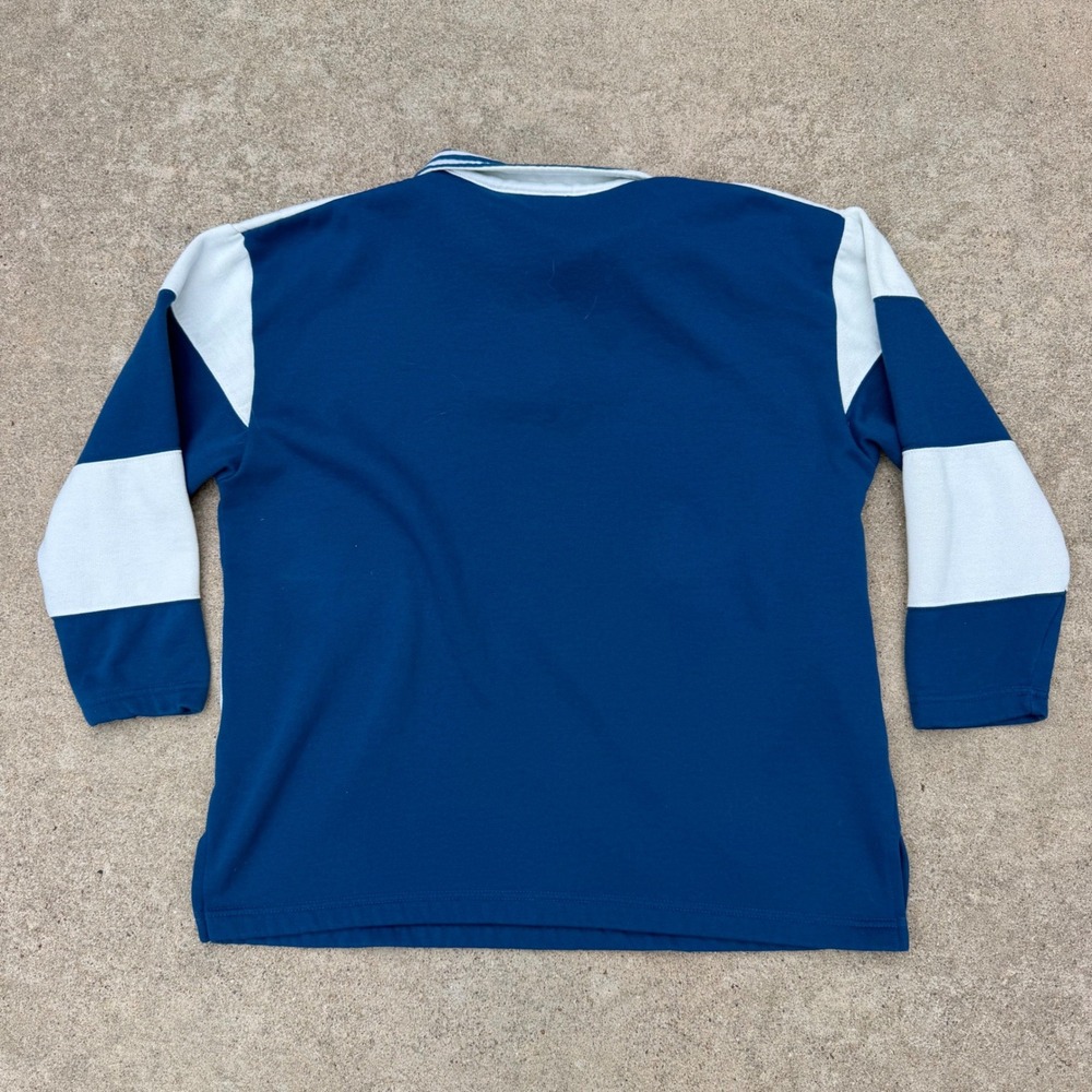Jaclyn Smith Sport Vintage Navy White Colorblock Quarter Zip Pullover Large - Picture 4 of 7